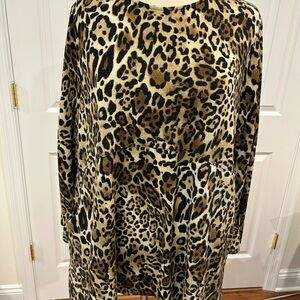 Chico's Leopard Print Long Sleeve Top